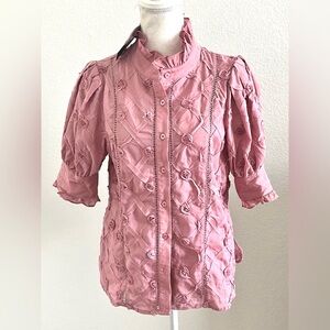 Gracia Textured Pink Blouse